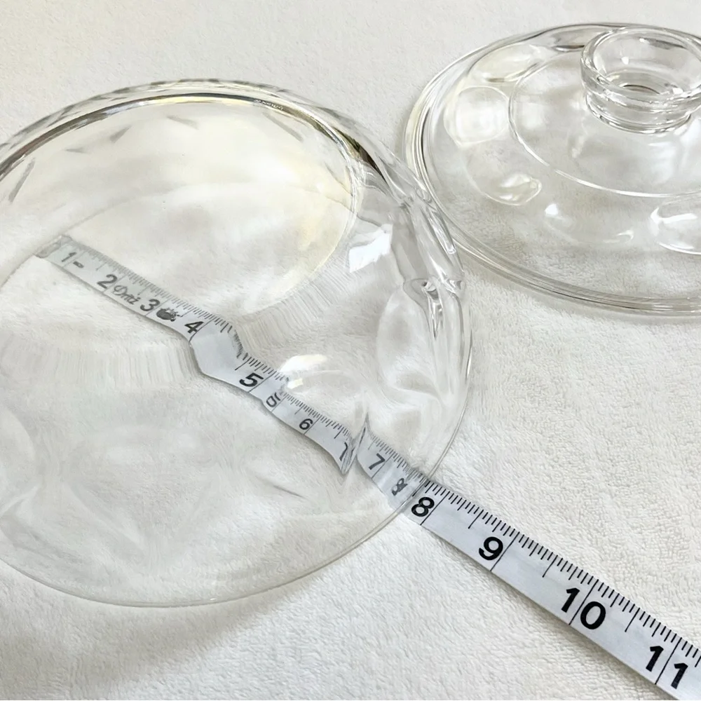 Vintage Pyrex Sculptured Clear Glass 1Qt Covered Casserole Dish w/ Lid
